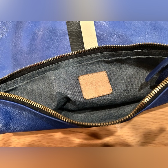 😍 Clare V Fold Over Blue Leather Clutch Bag - Picture 5 of 6